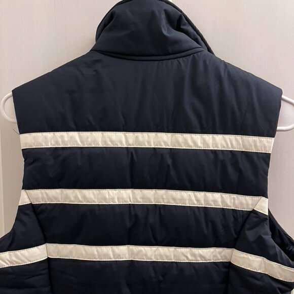 Nautica Women's Navy and White Striped Vest With Embellished anchor snaps Small - Picture 15 of 16
